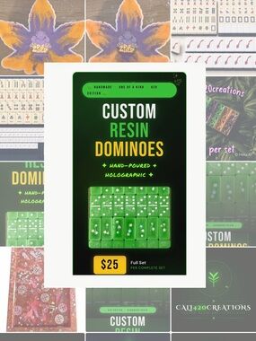 Custom Resin Dominoes - 420 Theme - Made to Order
